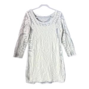 Y2K Express Off‎ White Lace Mini Dress Size Large